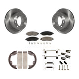 Rear Disc Rotors Ceramic Pads Parking Shoes & Hardware Kit For Ford F-350 Super