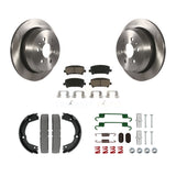 Rear Disc Rotors Ceramic Pads Parking Shoes Hardware Kit For Chevrolet Colorado