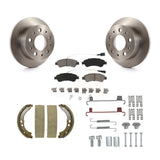 Rear Disc Rotors Ceramic Pads Parking Shoes Hardware Kit For Ram ProMaster 2500
