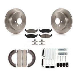 Rear Disc Rotors Ceramic Pads Parking Shoes Hardware Kit For 2003 Dodge Durango