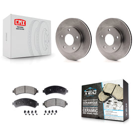 [Front] 1997 Chevrolet Blazer GMC Jimmy 4WD Premium OE Brake Rotors & Ceramic Pads Kit For Max Braking