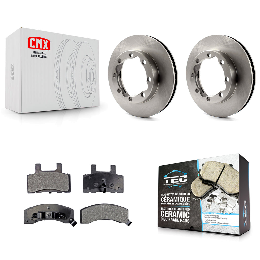 Front Brake Rotor Ceramic Pad Kit For Chevrolet K2500 Dodge Ram 2500 K1500 Tahoe