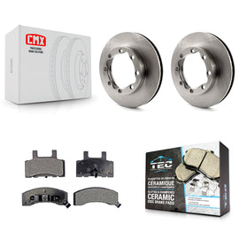 Front Brake Rotor Ceramic Pad Kit For Chevrolet K2500 Dodge Ram 2500 K1500 Tahoe