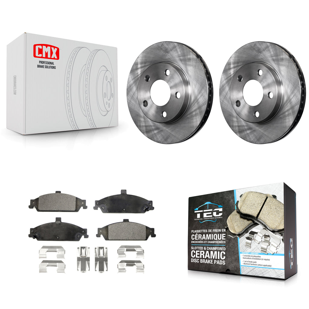 Front Brake Rotors & Ceramic Pad Kit For Chevrolet Pontiac Grand Am Malibu Alero