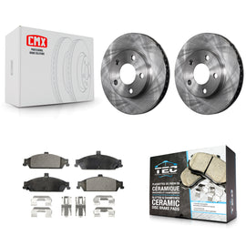 Front Brake Rotors & Ceramic Pad Kit For Chevrolet Pontiac Grand Am Malibu Alero