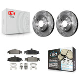 Front Brake Rotors & Ceramic Pad Kit For Chevrolet Pontiac Grand Am Malibu Alero