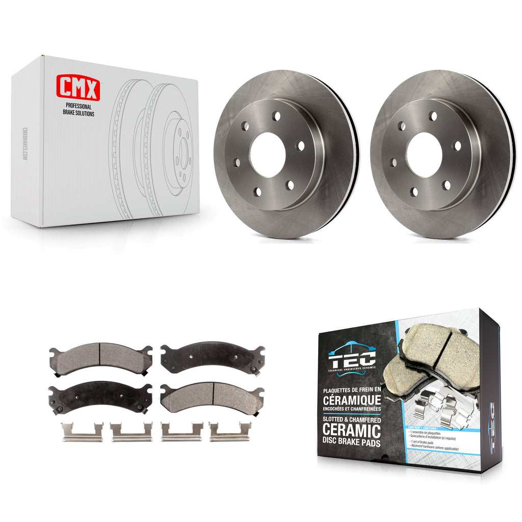 [Front] 2006 Chevrolet Express 2500 GMC Savana Premium OE Brake Rotors & Ceramic Pads Kit For Max Braking