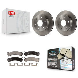[Front] 2006 Chevrolet Express 2500 GMC Savana Premium OE Brake Rotors & Ceramic Pads Kit For Max Braking
