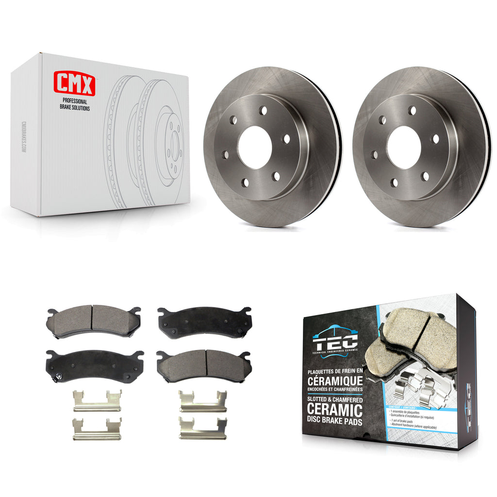 Front Brake Rotors Ceramic Pad Kit For Chevrolet Silverado 1500 GMC Tahoe Sierra