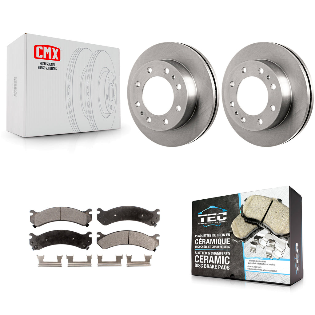Front Brake Rotors Ceramic Pad Kit For Chevrolet Express 3500 GMC Savana HD 4500