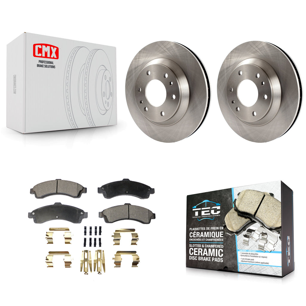 Front Disc Brake Rotor Ceramic Pad Kit For Chevrolet Trailblazer GMC Envoy Buick