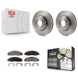 Front Disc Brake Rotors And Ceramic Pads Kit For Cadillac CTS STS