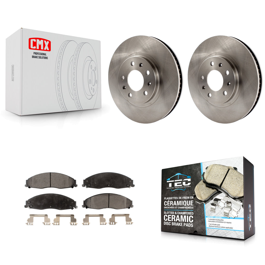 Front Disc Brake Rotor Ceramic Pad Kit For Cadillac CTS With Standard Suspension
