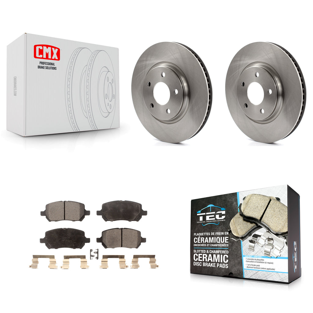 [Front] 2010 Pontiac G5 With Rear Disc Brakes Premium OE Brake Rotors & Ceramic Pads Kit For Max Braking