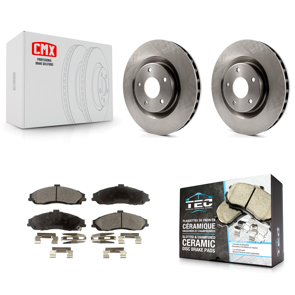 Front Disc Brake Rotors And Ceramic Pads Kit For Chevrolet Corvette Cadillac XLR