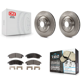 Front Disc Brake Rotor & Ceramic Pad Kit For Cadillac CTS STS Pontiac Bonneville
