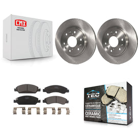 Front Brake Rotors Ceramic Pad Kit For Chevrolet Silverado 1500 GMC Sierra Tahoe
