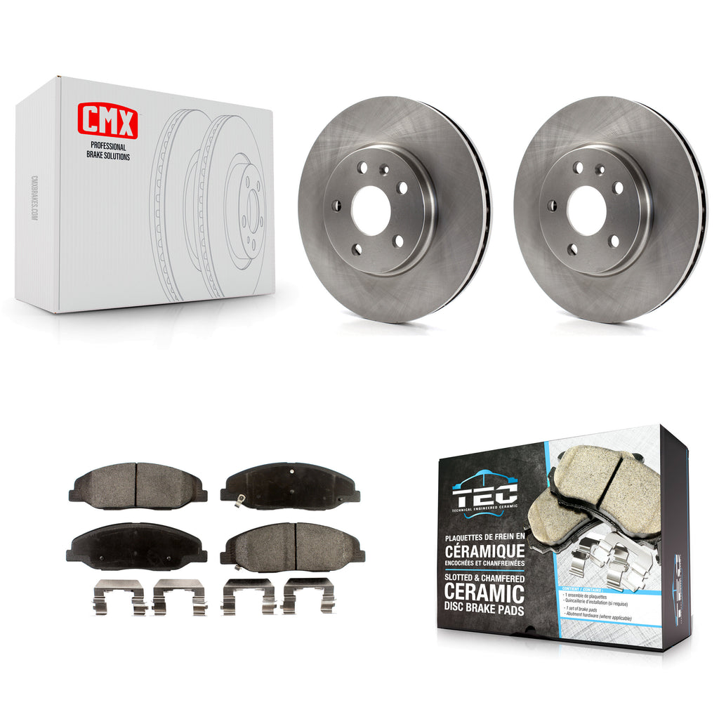 Front Disc Brake Rotors And Ceramic Pads Kit For Cadillac CTS