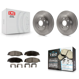 Front Disc Brake Rotors And Ceramic Pads Kit For Cadillac CTS