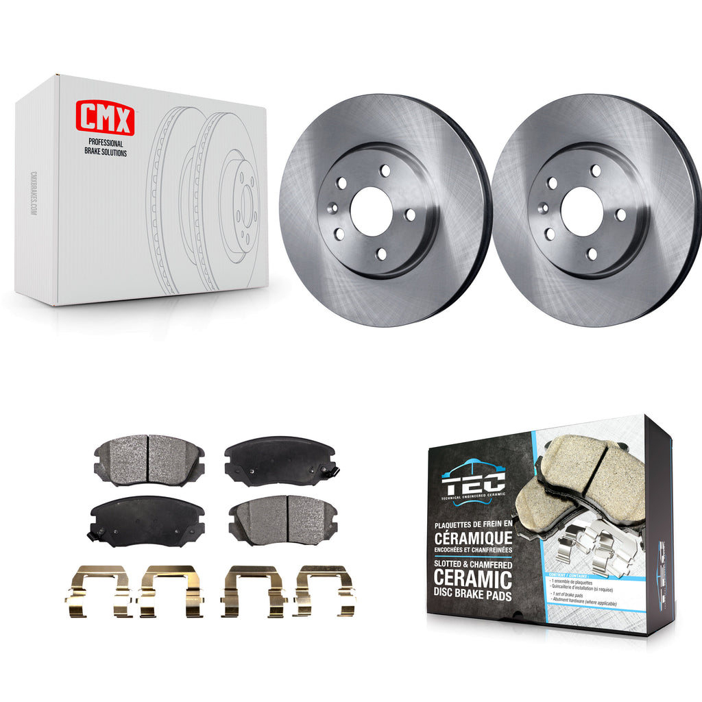 Front Brake Rotor Ceramic Pad Kit For Chevrolet Equinox GMC Terrain Malibu Buick