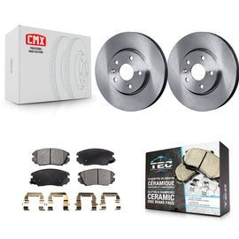 Front Brake Rotor Ceramic Pad Kit For Chevrolet Equinox GMC Terrain Malibu Buick