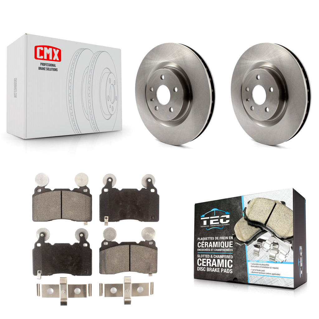 Front Disc Brake Rotors And Ceramic Pads Kit For Chevrolet Camaro SS