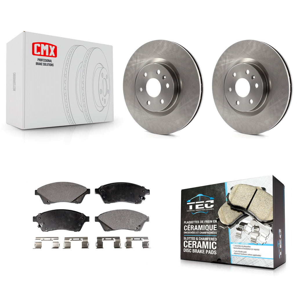 Front Disc Brake Rotors And Ceramic Pads Kit For Cadillac SRX Saab 9-4X