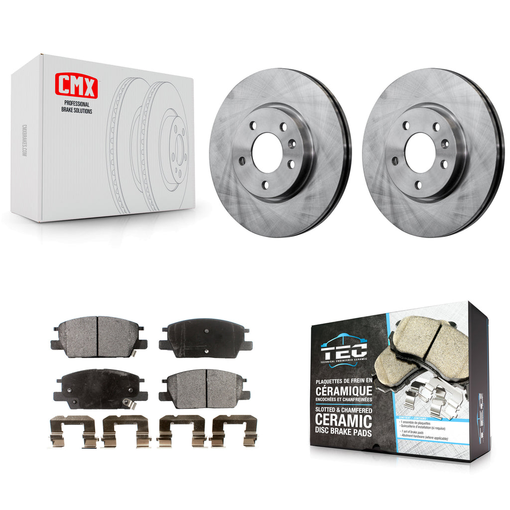 Front Brake Rotor Ceramic Pad Kit For Chevrolet Equinox Malibu GMC Terrain Buick