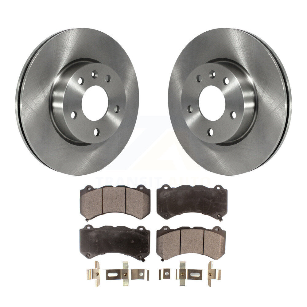 Front Brake Rotors Ceramic Pad Kit For 17 Cadillac ATS With 300mm Diameter Rotor