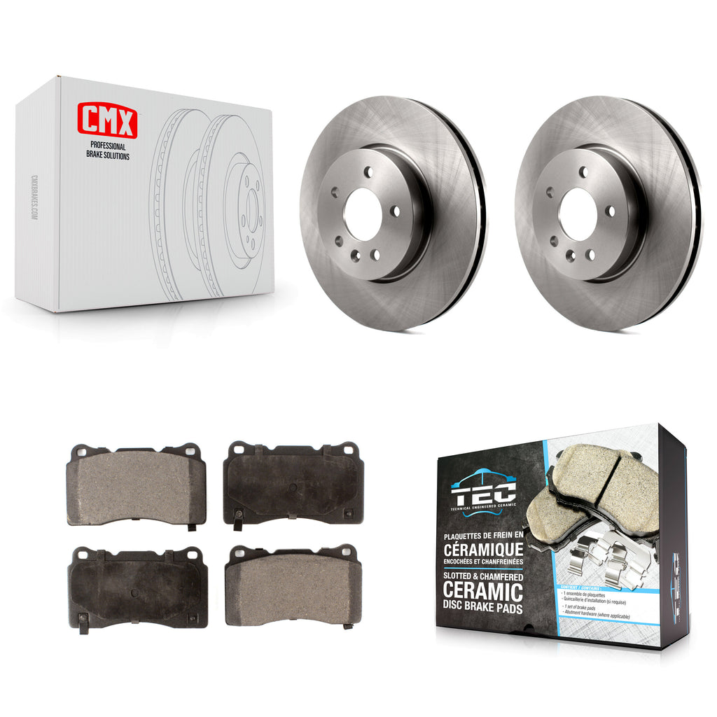 Front Disc Brake Rotors And Ceramic Pads Kit For Cadillac ATS