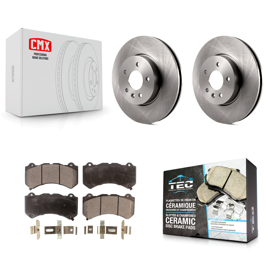 Front Disc Brake Rotors And Ceramic Pads Kit For Cadillac ATS V
