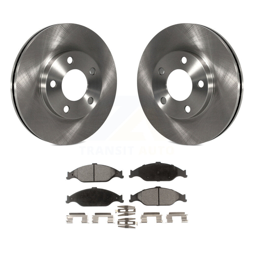 Front Disc Brake Rotors And Ceramic Pads Kit For Ford Mustang