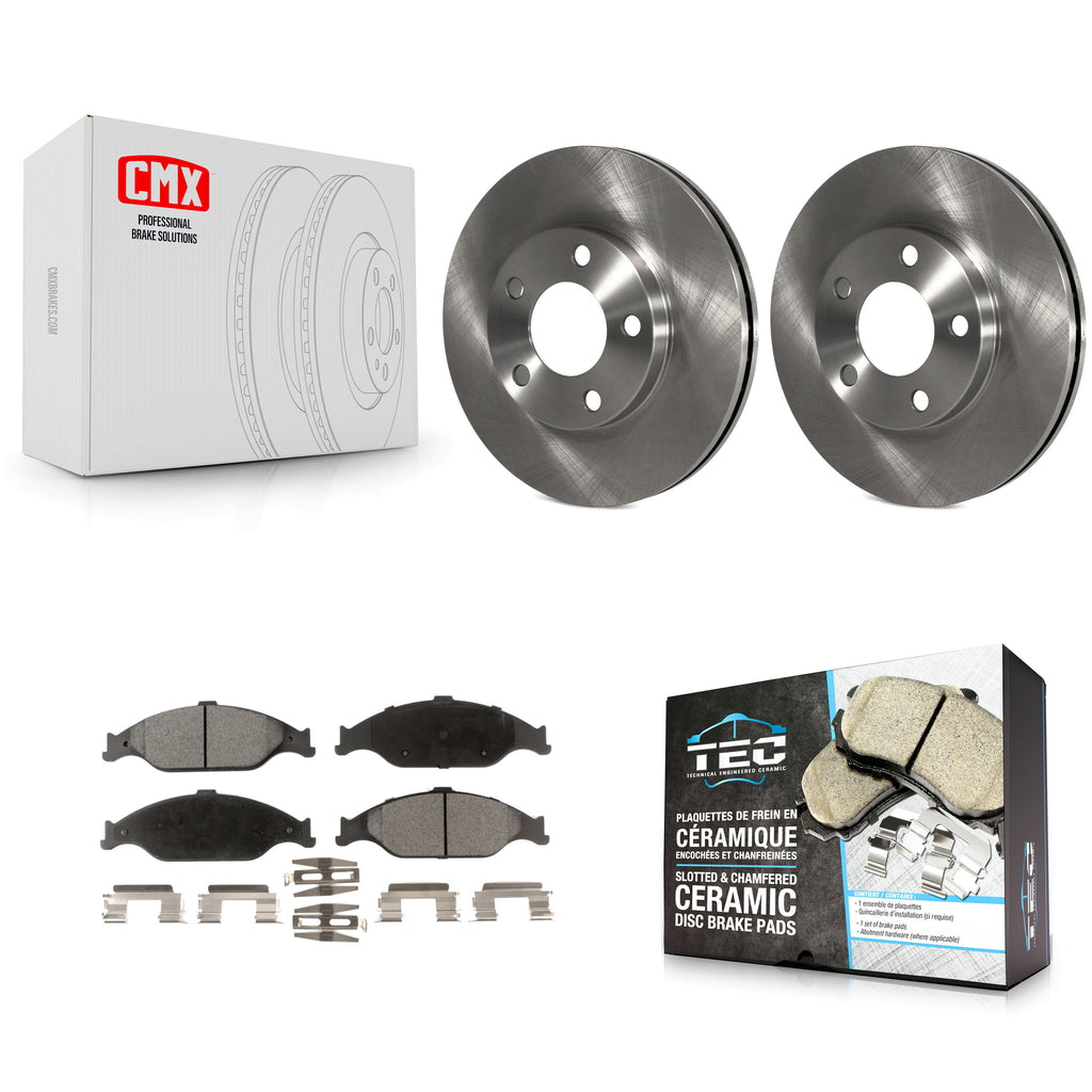 Front Disc Brake Rotors And Ceramic Pads Kit For Ford Mustang