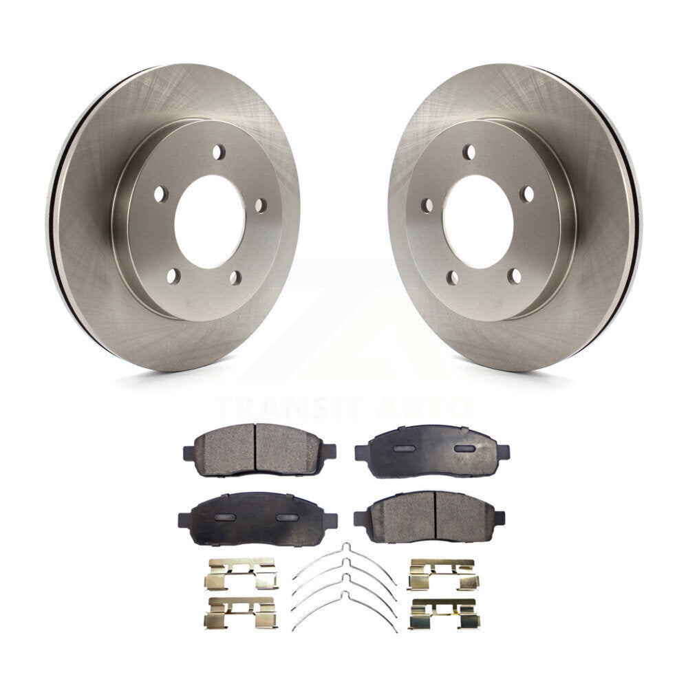 Front Disc Brake Rotor Ceramic Pad Kit For 2004 Ford F-150 4WD With 5 Lug Wheels