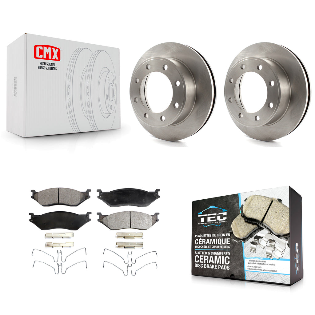 Front Disc Brake Rotors And Ceramic Pads Kit For Ford F-550 Super Duty F-450
