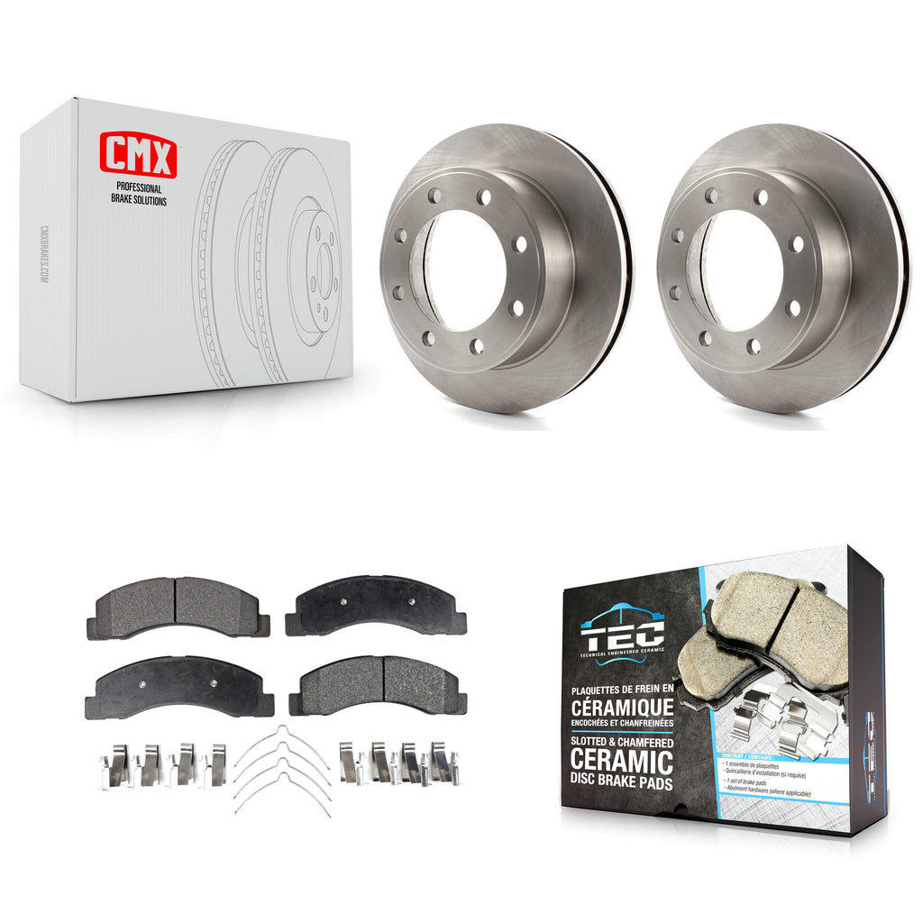 Front Disc Brake Rotor Ceramic Pad Kit For Ford F-250 Super Duty F-350 Excursion