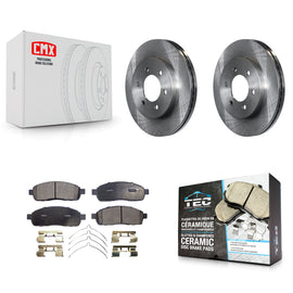 Front Disc Brake Rotors And Ceramic Pads Kit For Ford F-150 Lincoln Mark LT 4WD