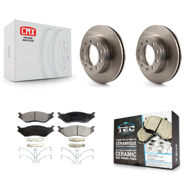 Front Brake Rotors Ceramic Pad Kit For Ford F-450 Super Duty F-550 International