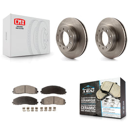Front Disc Brake Rotors And Ceramic Pads Kit For Ford F-350 Super Duty F-250