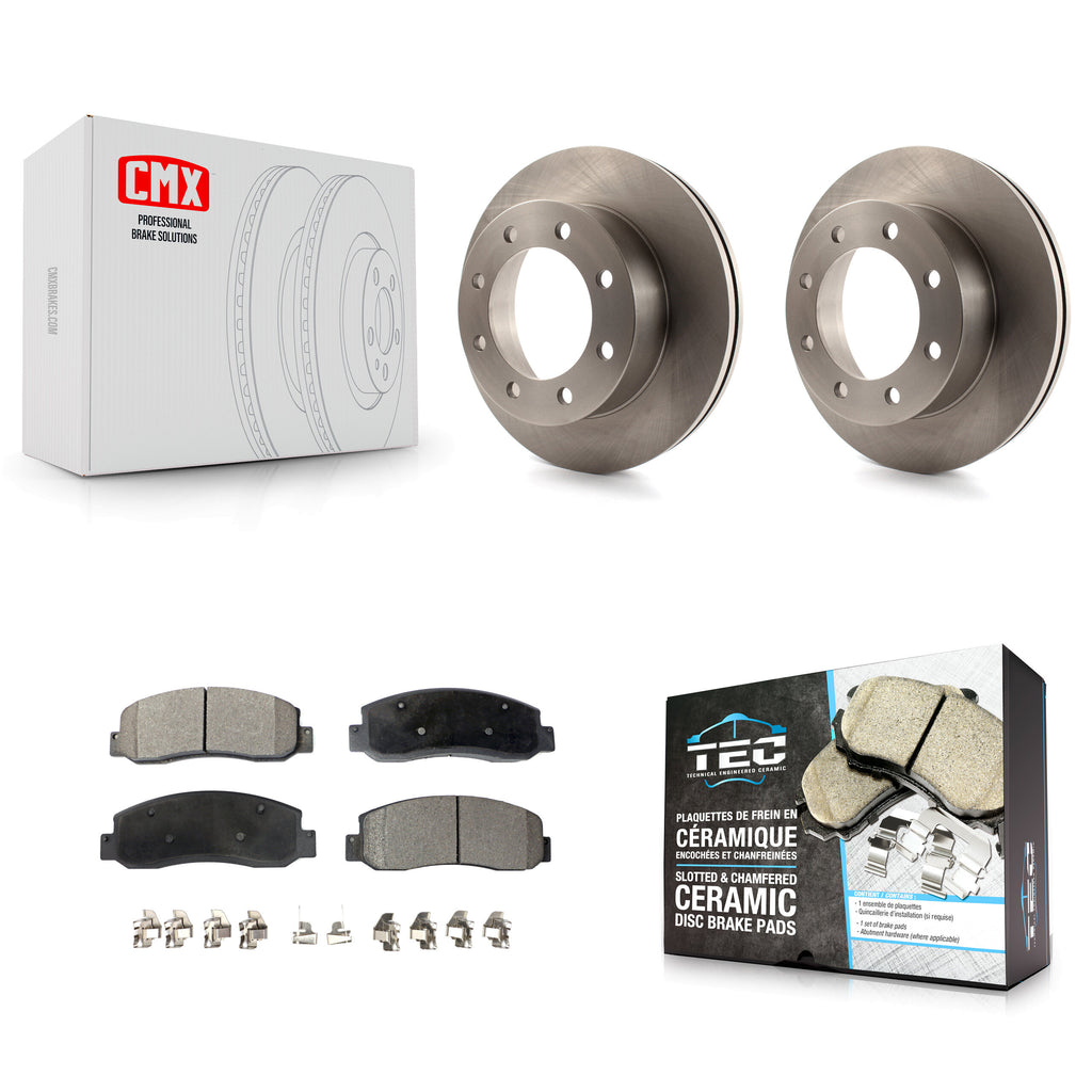 Front Disc Brake Rotors And Ceramic Pads Kit For Ford F-350 Super Duty F-450