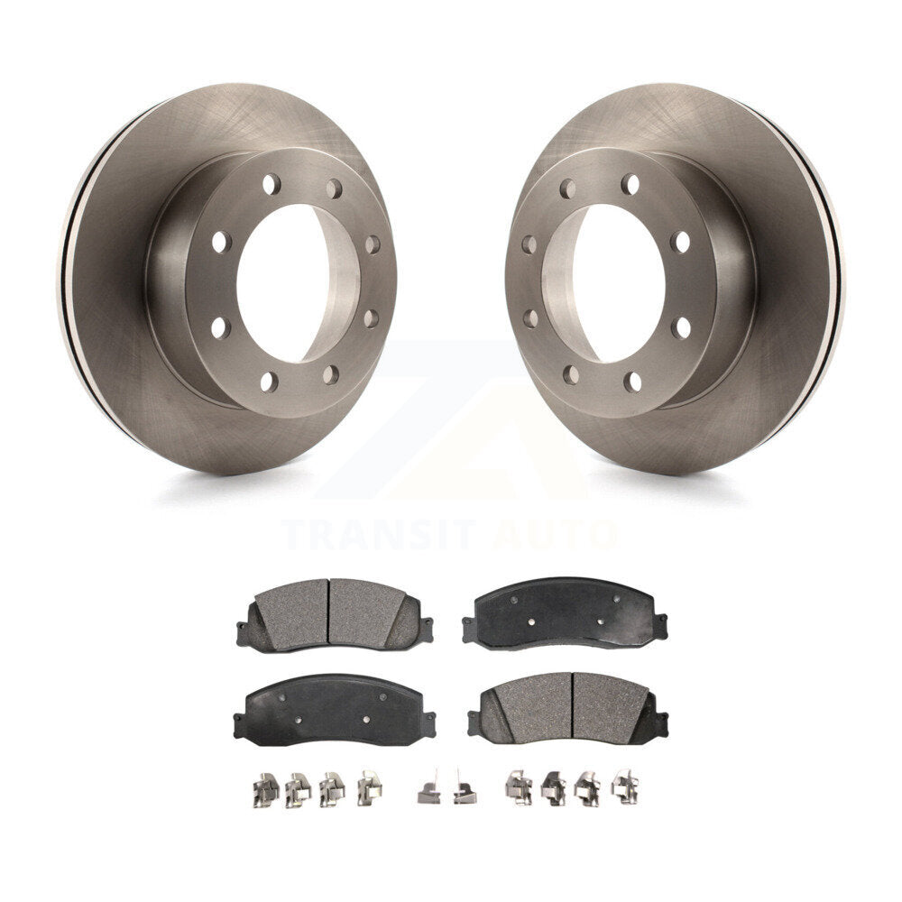 Front Disc Brake Rotors And Ceramic Pads Kit For Ford F-350 Super Duty F-450