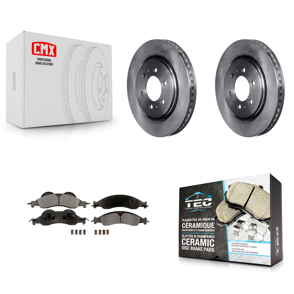 Front Disc Brake Rotor And Ceramic Pad Kit For Ford Expedition Lincoln Navigator