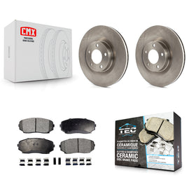 Front Disc Brake Rotors And Ceramic Pads Kit For Ford Edge Lincoln MKX