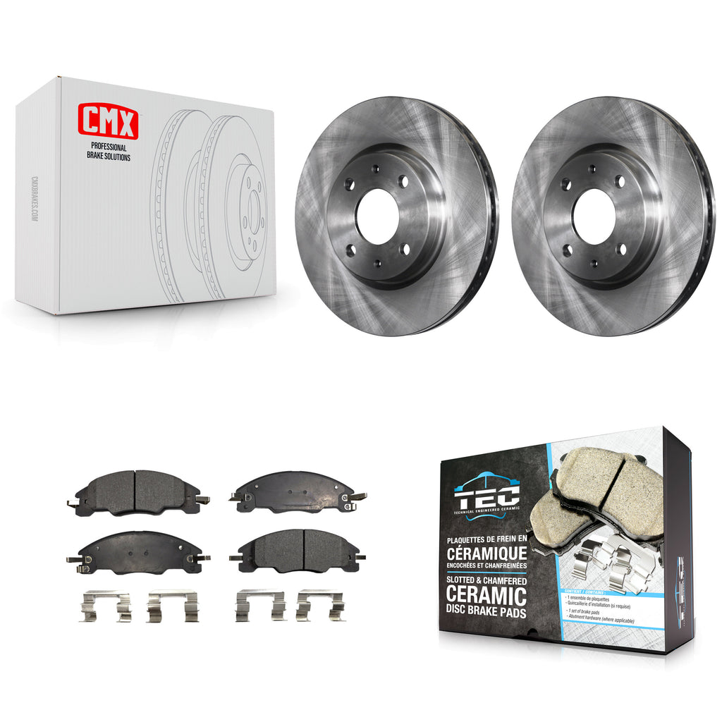 [Front] 2008-2011 Ford Focus Premium OE Brake Rotors & Ceramic Pads Kit For Max Braking