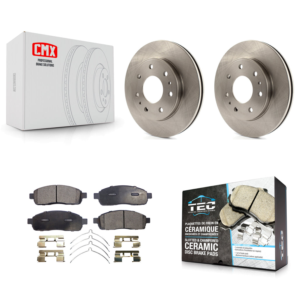 [Front] 2009 Ford F-150 With 7 Lug Wheels Premium OE Brake Rotors & Ceramic Pads Kit For Max Braking
