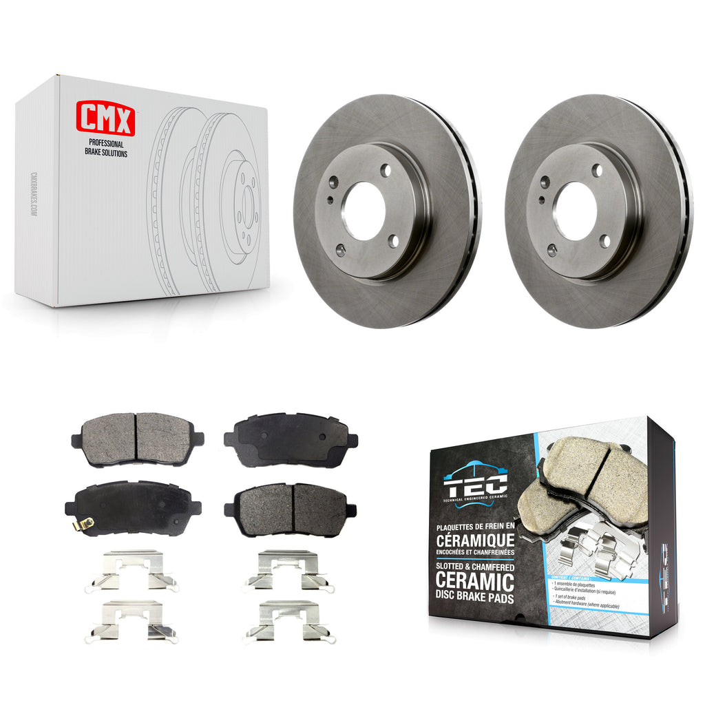 Front Disc Brake Rotors And Ceramic Pads Kit For Ford Fiesta
