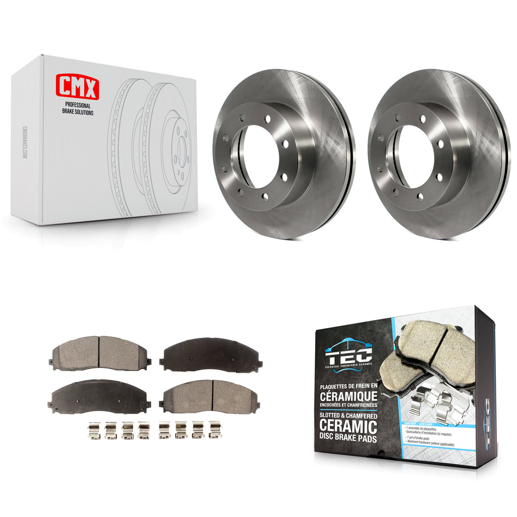 Front Disc Brake Rotor And Ceramic Pad Kit For Ford F-250 Super Duty F-350 F-450