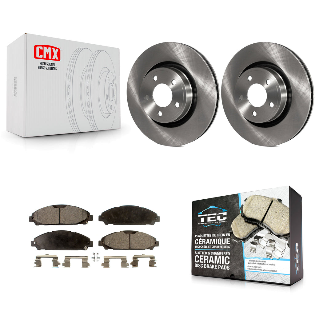 Front Disc Brake Rotors And Ceramic Pads Kit For Ford Mustang