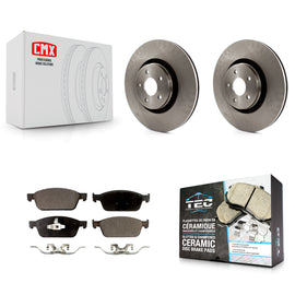 Front Disc Brake Rotors And Ceramic Pads Kit For Ford Focus Lincoln MKC
