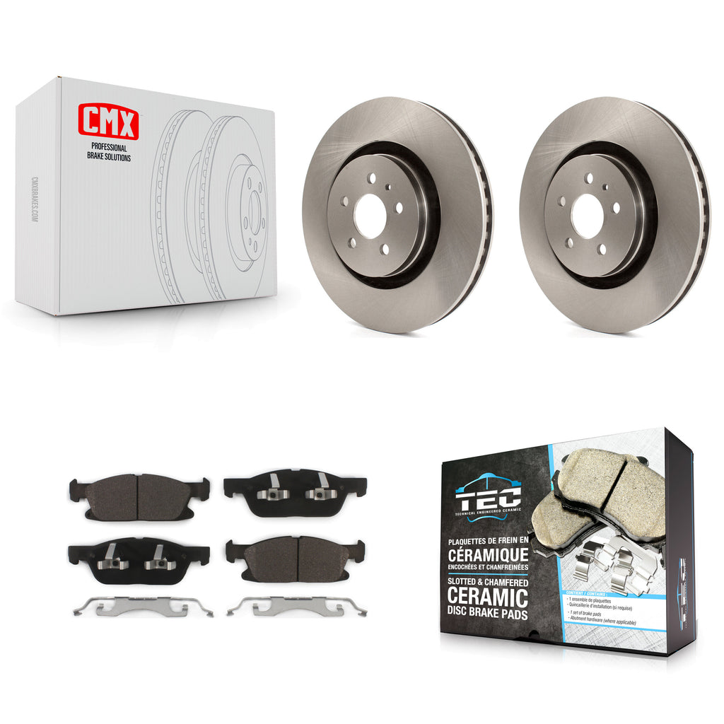 Front Disc Brake Rotors And Ceramic Pads Kit For Ford Edge Lincoln MKX Nautilus